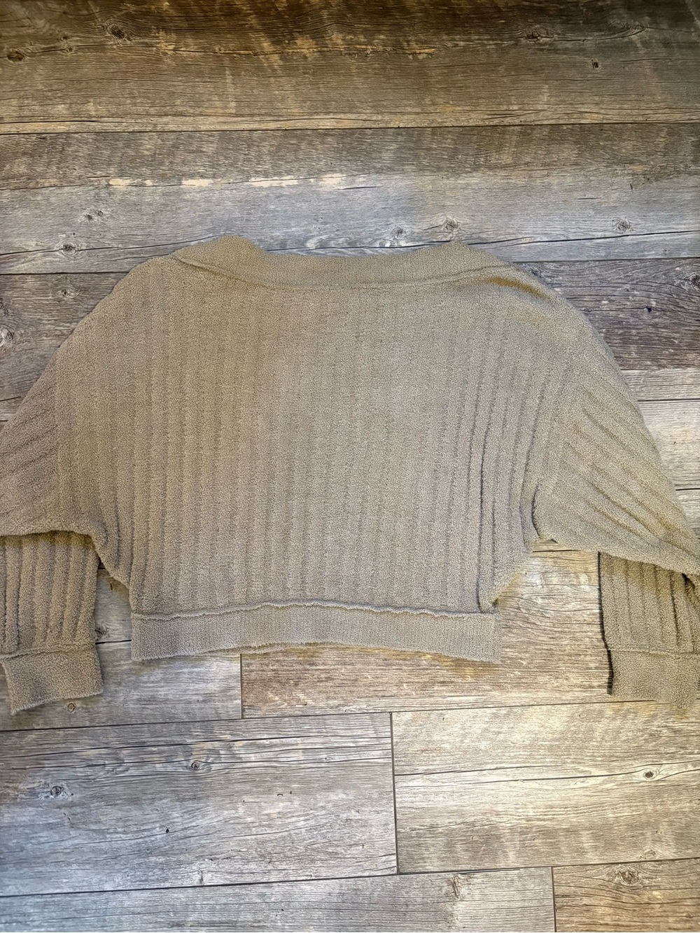 Free People Women's Cropped Ribbed Sweater - brown